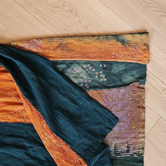 Aysha Bali Linen Rayon Blend Boho Maxi Skirt, Small - Picture 7 of 14